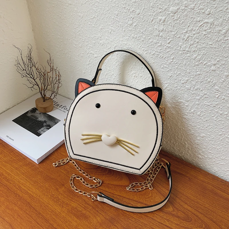 

Kawaii Top-handle Bags Designer Female Luxury Handbag PU Leather Bag Chains Shoulder Bags for Ladies Fashion Crossbody Messenger