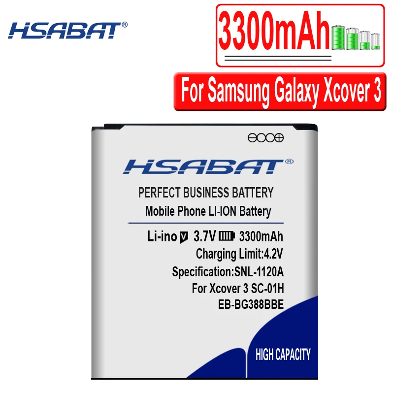 HSABAT EB-BG388BBE 3300 мА/ч, Батарея для samsung Galaxy Xcover 3 G388 G388F G389F G388D N533 SC-01H