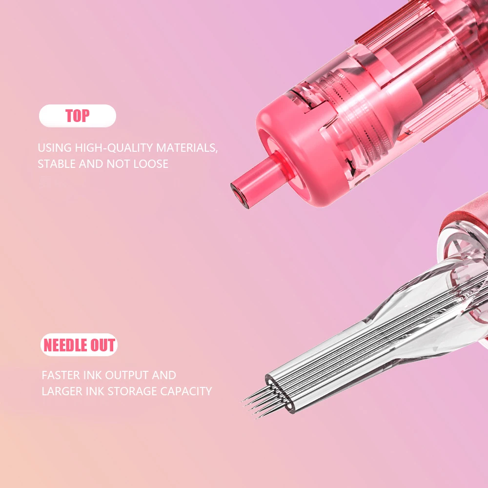 5pcs Round Liner SMP PUM Tattoo Cartridge Needle With 0.18MM 0.25 0.30 0.35MM Diameter Safety  Micropigmentation Permanent