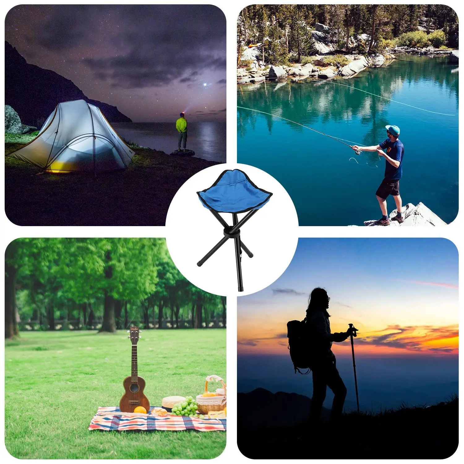 Портативный складной стул для кемпинга прочный штатив пикника рыбалки барбекю