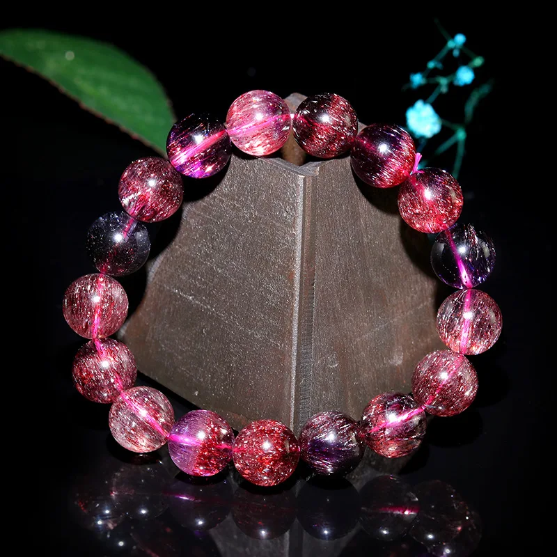 

Fu Shengyuan Crystal Natural Full Hair Super Seven Bracelet Black Currant Sunglasses Seven Diy Jewelry Purple Titanium Bracelet