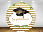 Круглый круглый фон для детской фотосъемки с поздравлением шляпа для выпускного вечера настольное украшение с золотыми полосками Y-365