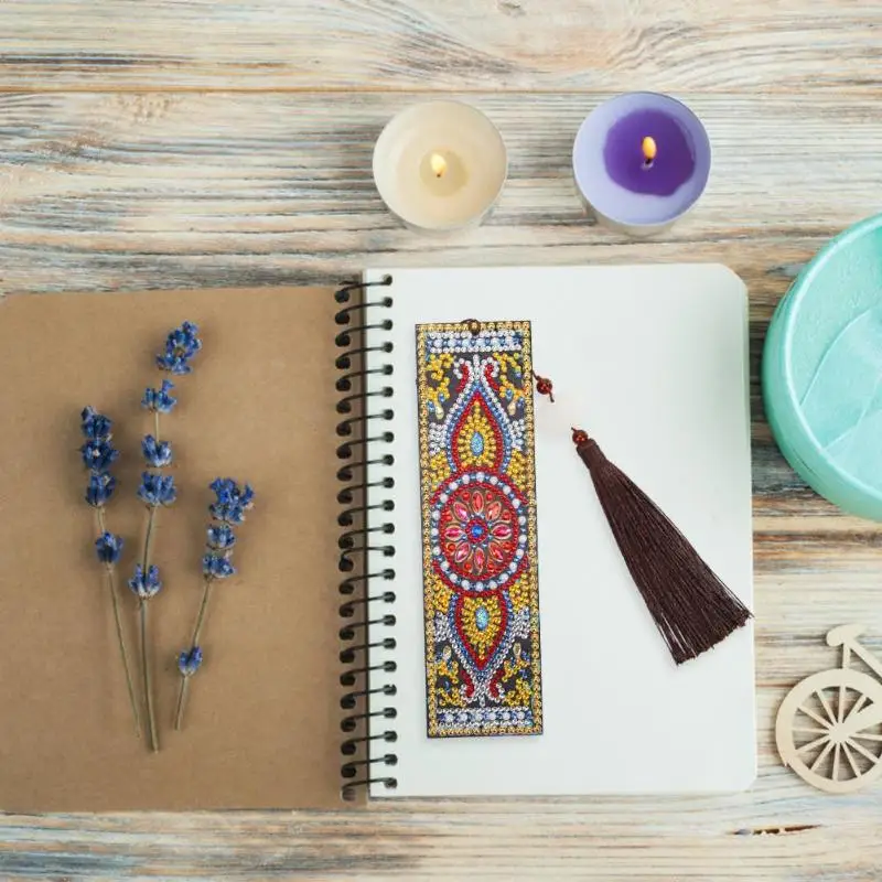 5D DIY алмазная живопись кожа Закладка с кисточкой книжные знаки особой формы Алмазная вышивка DIY ремесло
