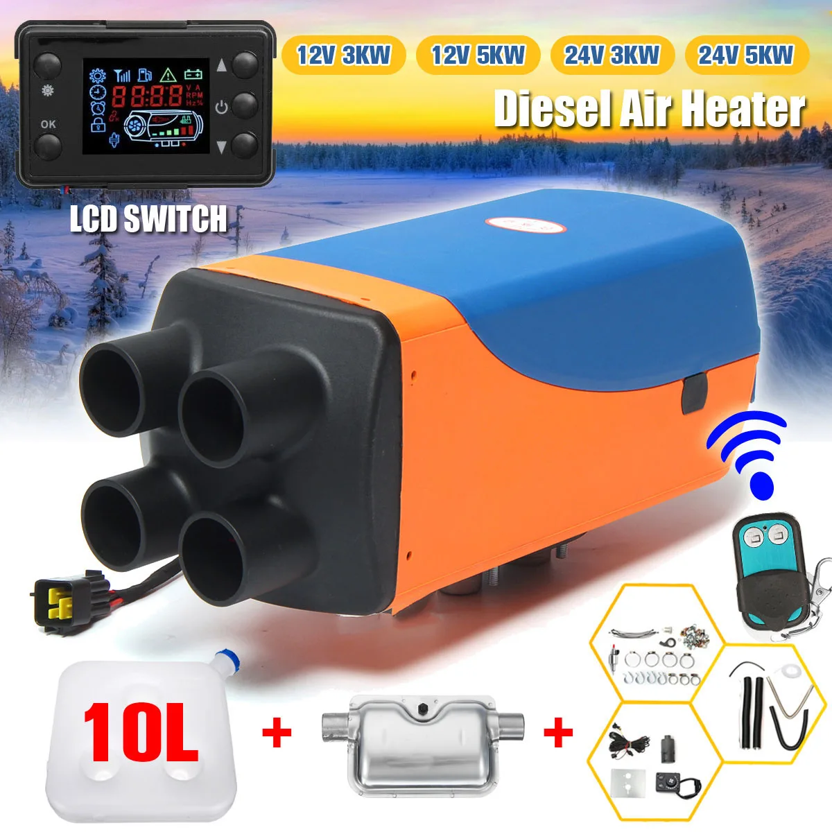 Автомобильный обогреватель 12 В/24 В 4 отверстия воздушный дизельный Обогреватель