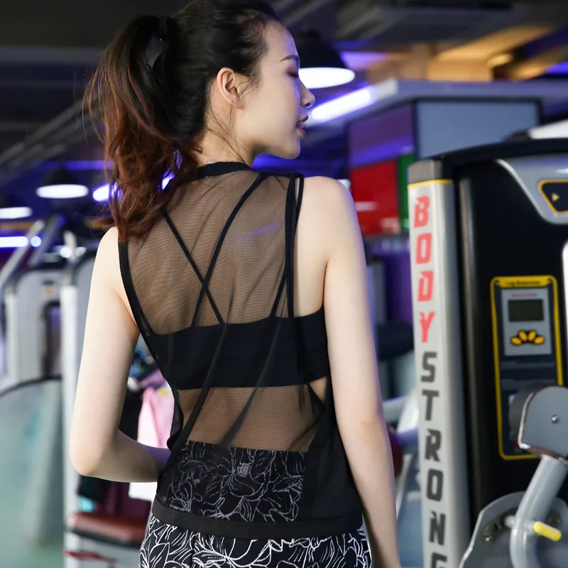 

Women's Sports Vest Sexy Fitness Yoga Shirt Elastic Sleeveless Quick-drying Sports Clothing Yoga Top