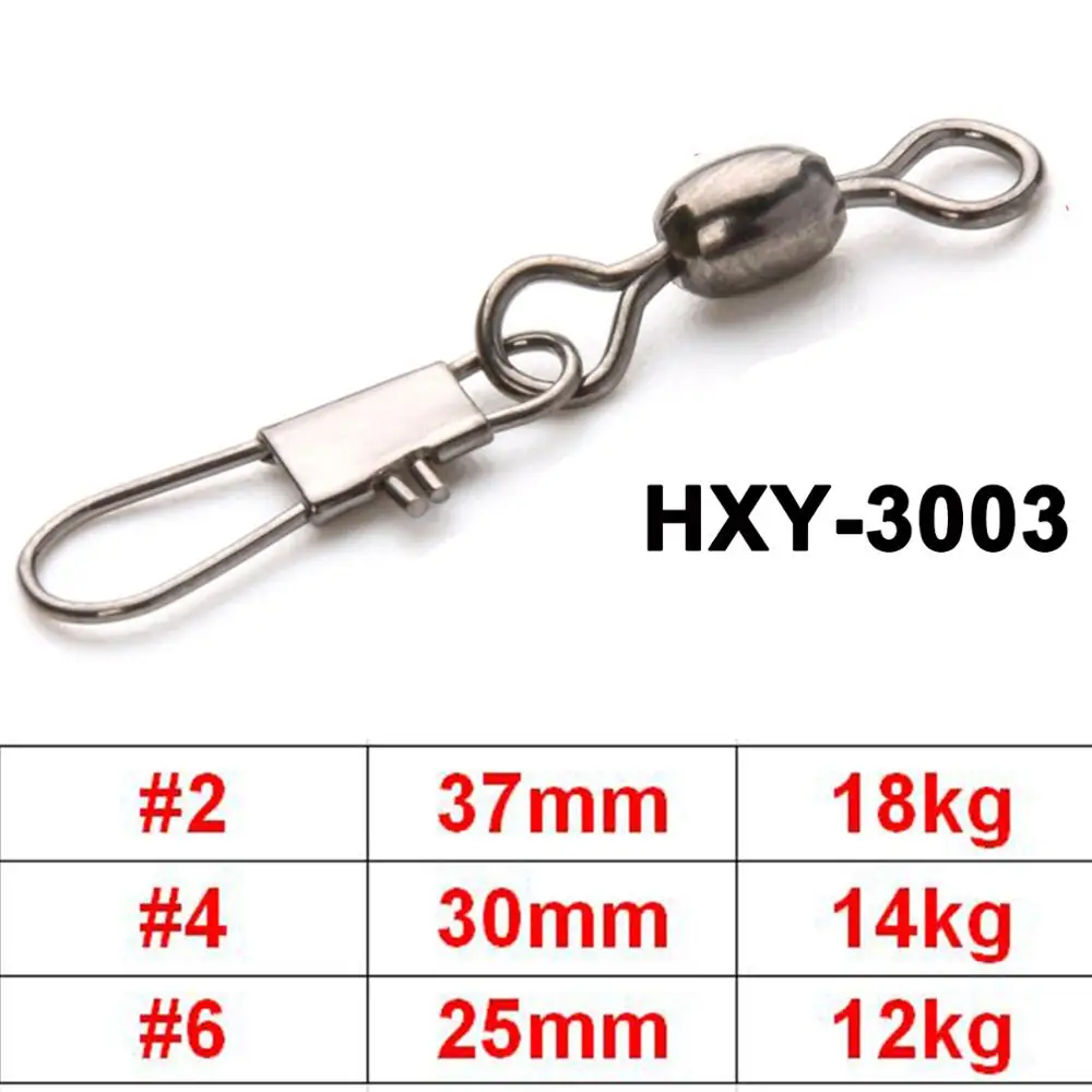 HXY-3003 50pc Maximumcatch 20 штук#1-6 шарикоподшипник поворотный с твердым кольцом рыболовный Поворотный разъем из нержавеющей стали инструменты - Цвет: HXY-3003 50pc