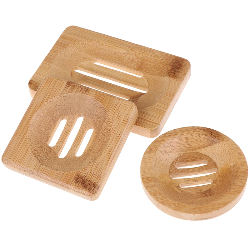 

8Styles Natural Carbide Wood Soap Dish Wooden Soap Container Travel Wood Soap Box Shower Plate Bathroom Soap Holder