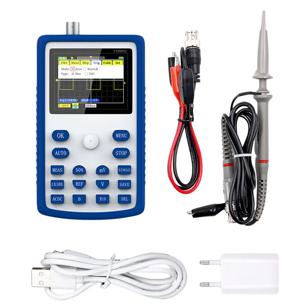 

Professional Digital Oscilloscope FNIRSI-1C15 Handheld Small Oscilloscope 500MS/s Sampling Rate 110MHz Analog Bandwidth Suppor