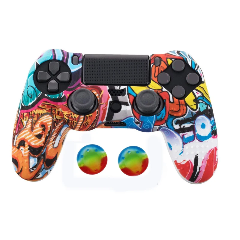 Анти-скольжения силиконовый чехол кожи чехол для sony PlayStation Dualshock 4 PS4 Pro Slim контроллер+ 2 Стик Захваты крышки