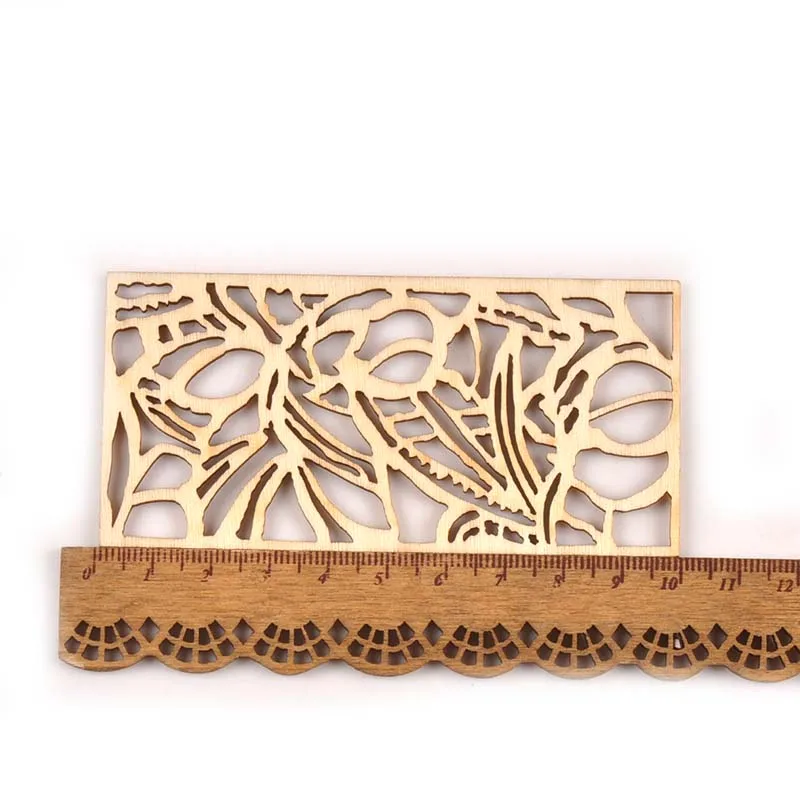 5 шт./компл. полые прямоугольные деревянные поделки для DIY Записки кусочки дерева