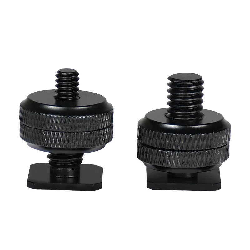 

1/4" 3/8"Camera Screw Flash Hot Shoe Adapter Stand Screw Tripod Mount Accessories Removable Dual Nuts For Dslr Camera Ballhead