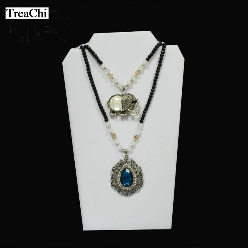 

Large White PU Pendant Chain Jewelry Display Organizer Rack Necklace Easel Showcase Necklace Storage Collar Stand Wholesale