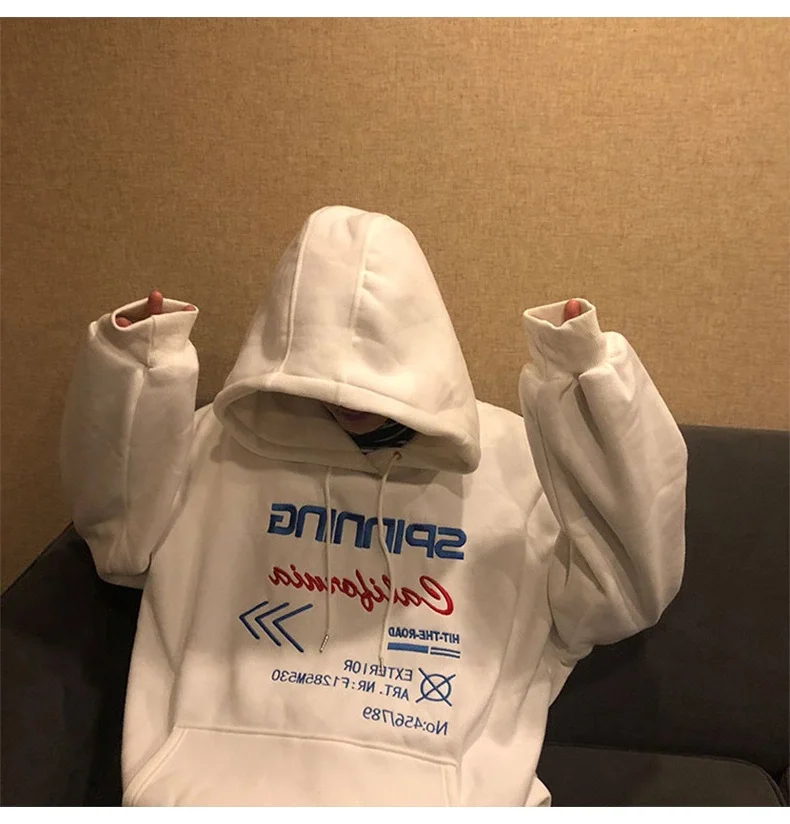 Милая свободная толстовка с принтом для девочек на осень и зиму модная