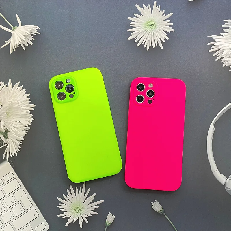 Неоновые силиконовые чехлы для IPhone 11 pro max XR 7 8 Plus XS X флуоресцентный жидкий