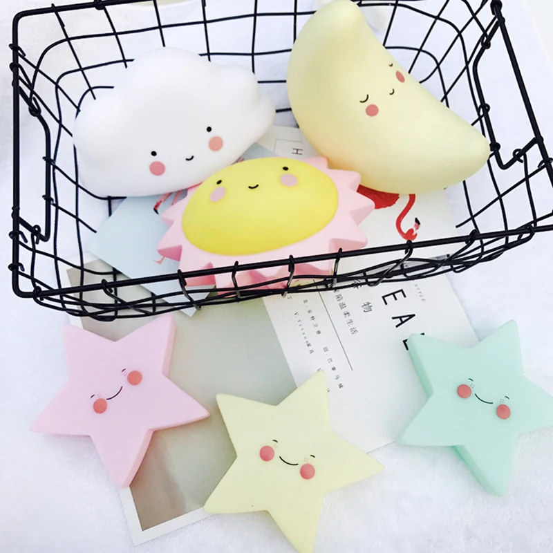 INS LED Sun Moon Stars Ночной светильник лампа для спальни ночной Светильник s Of Toys детской