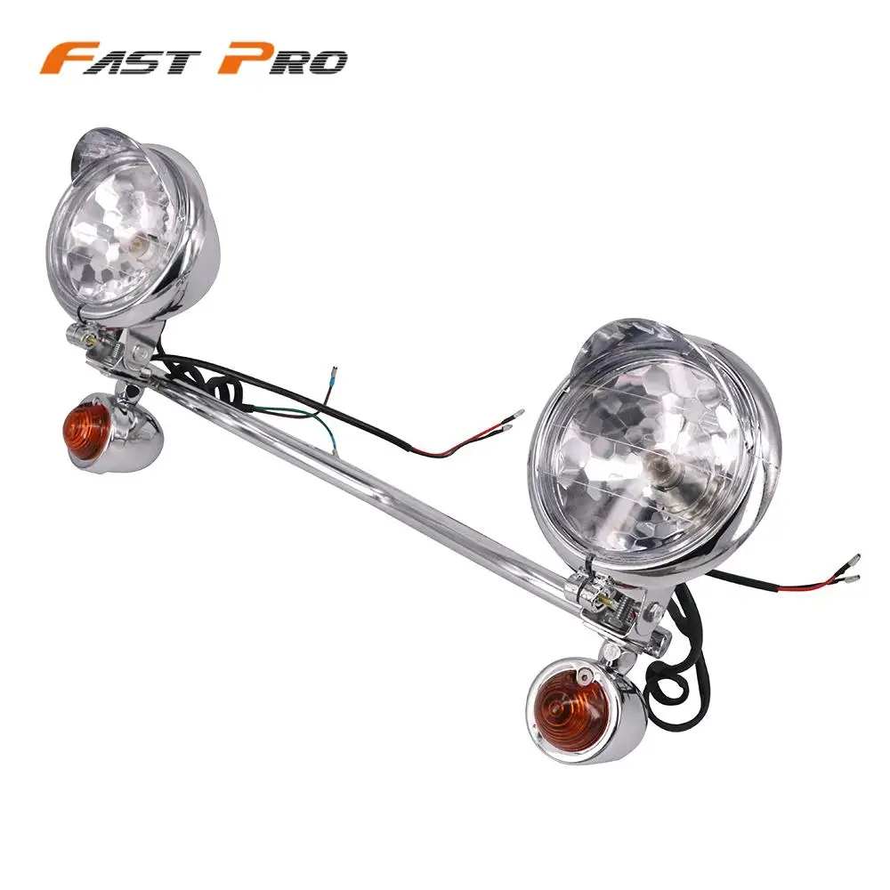 12V Motorcycle Retro Headlights Turn Signal Light Fog Auxiliary Lamps Scooter Motorbike For Honda Harley Suzuki Cafe Racer |