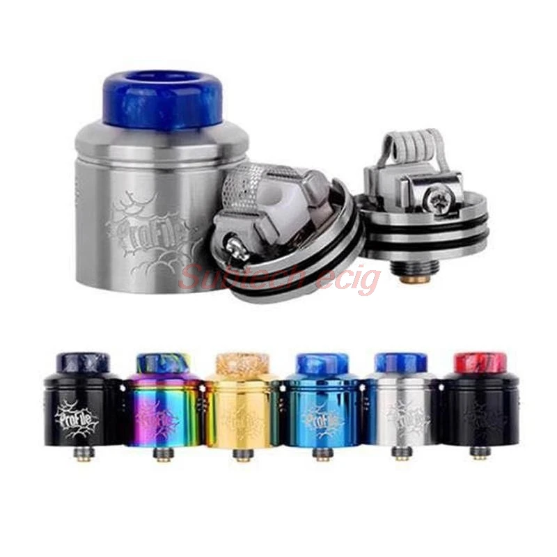 

Profile RDA 24mm atomizer Top Filling Squonk 40W 60W 0.18ohm Clapton Coil Atomizer 810 Drip Tip For 510 Thread Box Mod