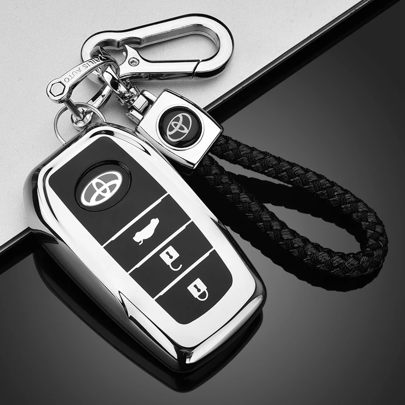 

New Soft TPU Car Remote Key Case Cover Fob For Toyota Corolla RAV4 Auris Crown Camry Prius CHR Prado Crown Land Cruiser 200 Aygo