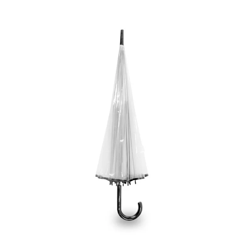 

NEW High Quality Transparent Big Long Handle 16 Rib Umbrella Male Female Rain Fashion Solid Automatic Creative Rainy Clear