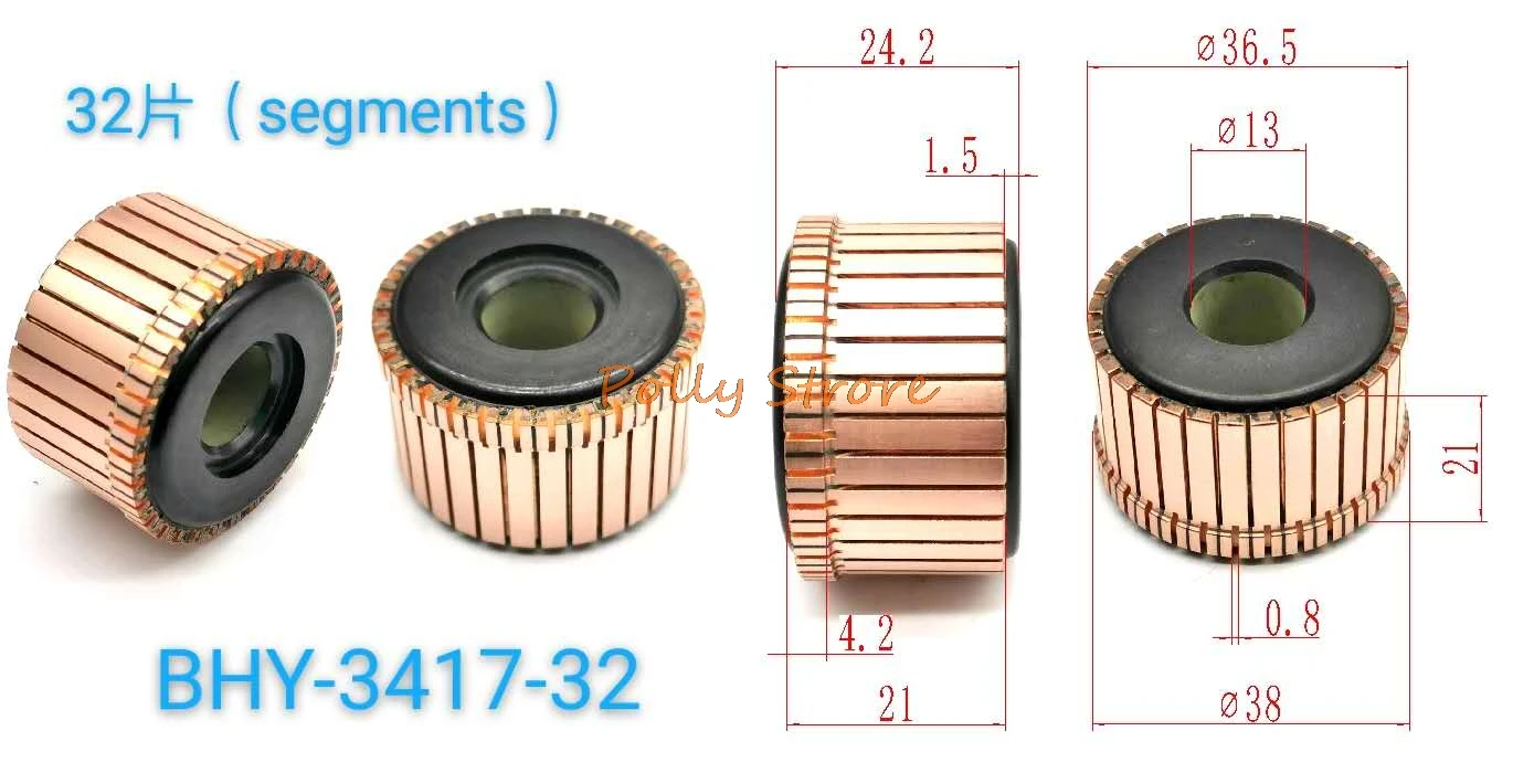 

Медные стержни переменного тока, коммутатор электродвигателя 36,5, 13x24,2 x BHY-3417-32 (21) мм, 32P, 1 шт.