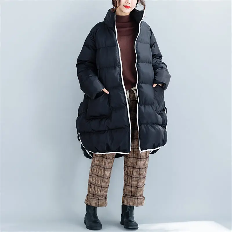 Зеленая Женская парка зимняя куртка большого размера d Толстая теплая ватная для