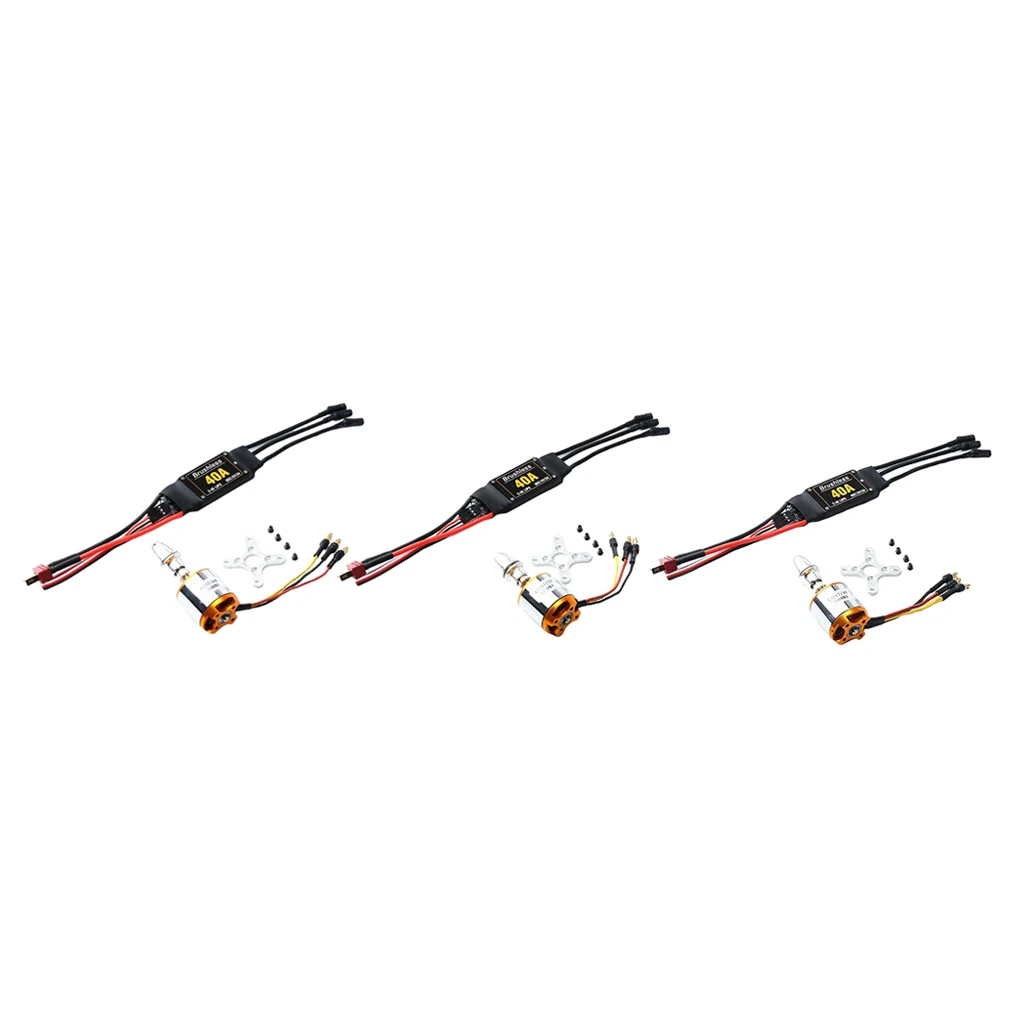A2217 бесщеточный двигатель 40A ESC с Т образной вилкой и 3 5 мм разъемами типа