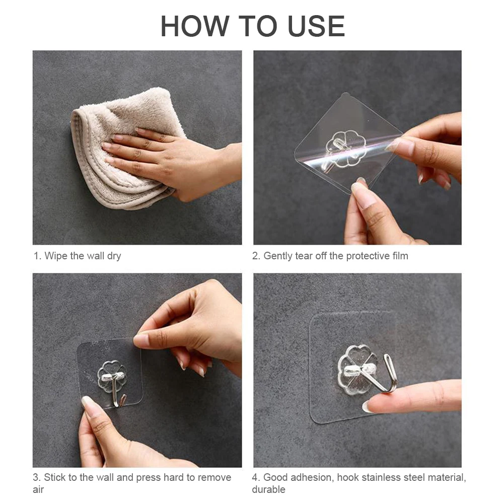 

20Pcs/Set Transparent Strong Self Adhesive Door Wall Hangers Hooks Suction Heavy Load Rack Cup Sucker for Kitchen Bathroom