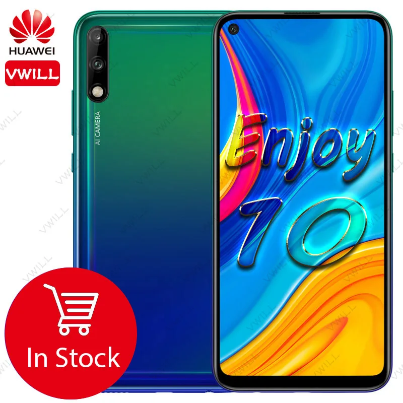 6 39 дюймов Оригинал Huawei Enjoy 10 мобильный телефон 4 ГБ 128 Kirin 710F Восьмиядерный Android 9