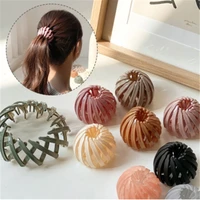 fashion womens bird nest expanding crystal tail hair bun holder clips claw pins hairdresser fashion retro solid color hairsty