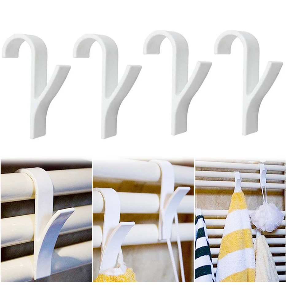 1/4 шт. белая вешалка для подогрева Полотенца радиатор рельса Ванна крюк держатель