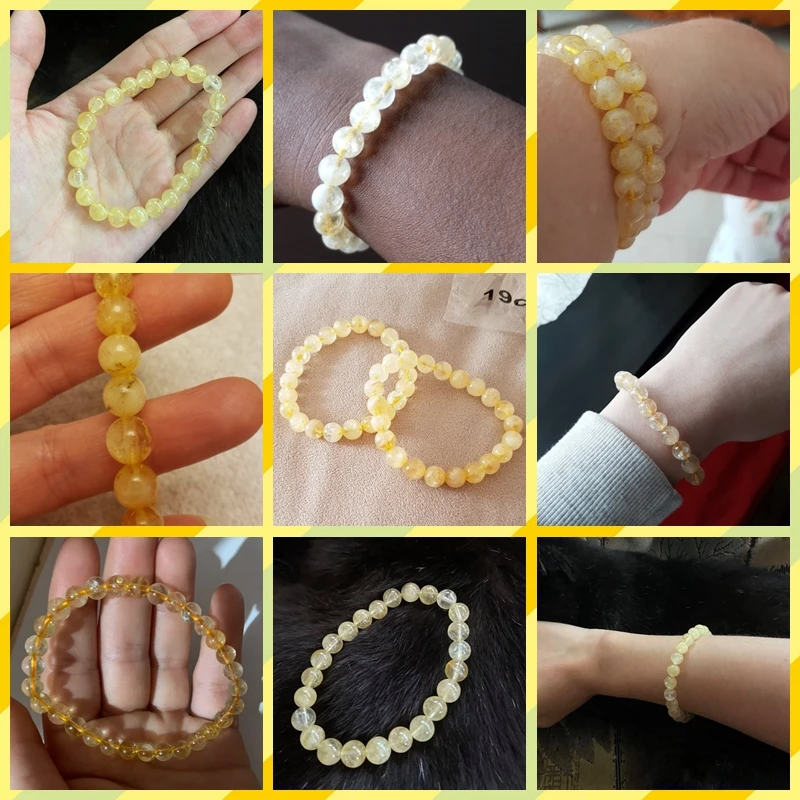 Браслеты из натуральных круглых бусин круглые Стрейчевые кварцевые браслеты