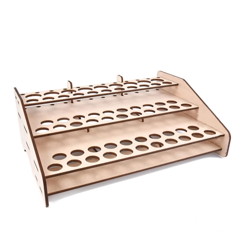 

74 Hole Wooden Pigment Bottle Storage Organizer Color Paint Ink Brush Stand Rack Modular Holder School