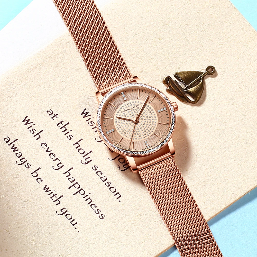 

Reloj Mujer Dropshipping Bracelet Japan Quartz Women Rhinestones Top Luxury Brand Mesh Steel Ladies Fashion Waterproof Watches