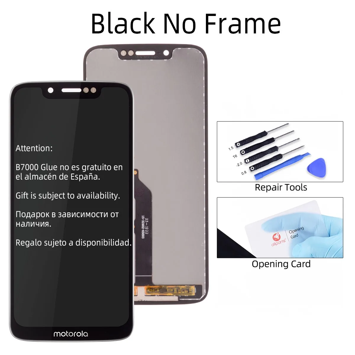 Black No Frame 5,7 '' дисплей для Motorola Moto G7 Play ЖК-дисплей сенсорный экран дигитайзер черный - Цвет: Black No Frame