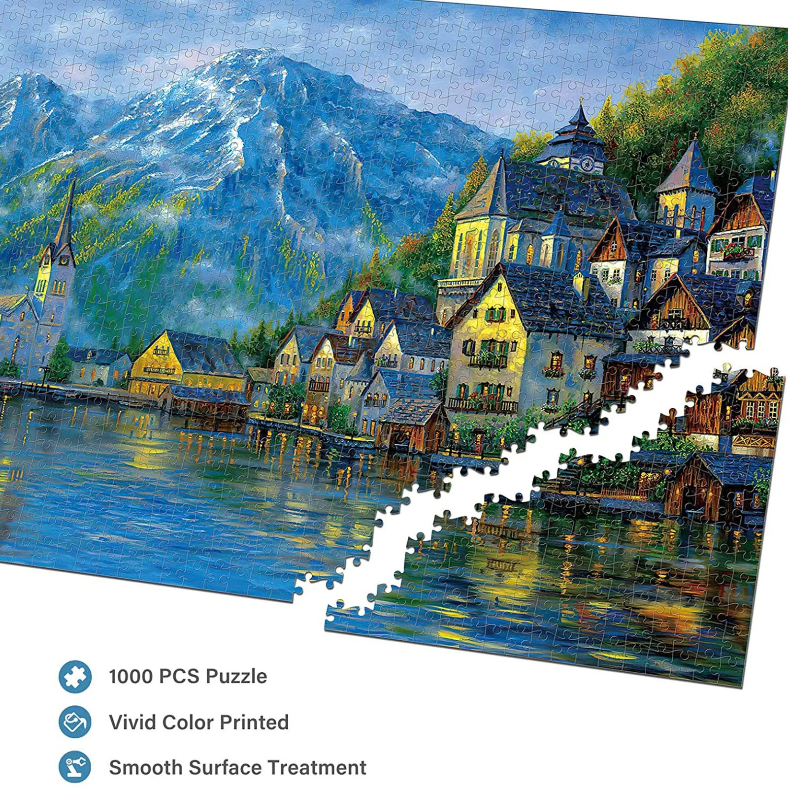 

HIINST 1000pcs Lakeside Scenery Picture Paper Jigsaw Puzzle Toys Kids Educational Toys Adult Building Block Game