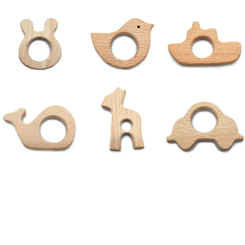 Детский Прорезыватель для зубов деревянные кольца в виде животных с камерой ежик