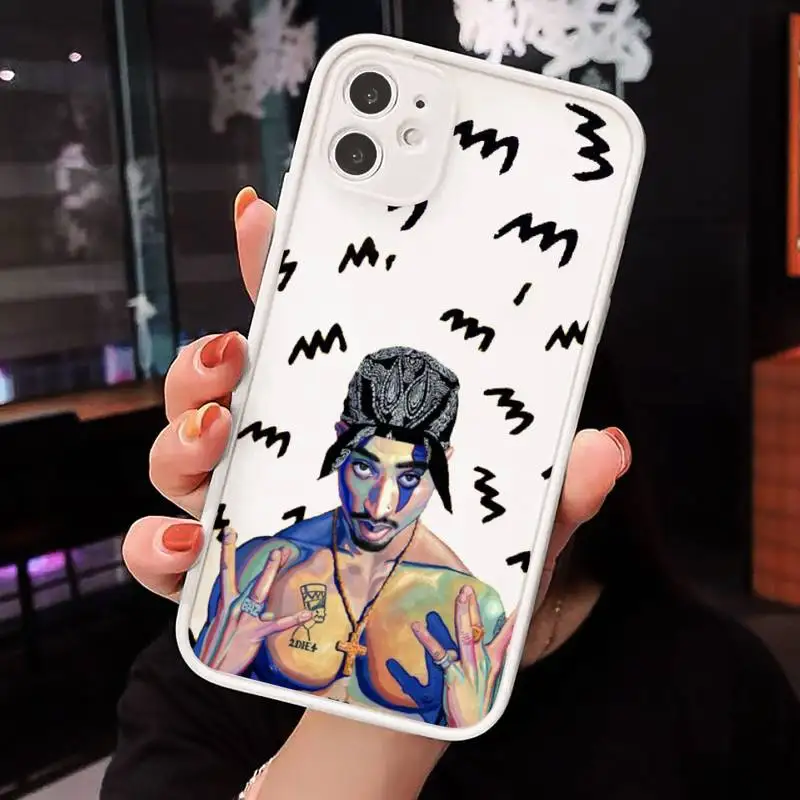 

Rapper Tupac 2Pac Makaveli Phone Cases matte transparent For iphone 7 8 11 12 plus mini x xs xr pro max cover