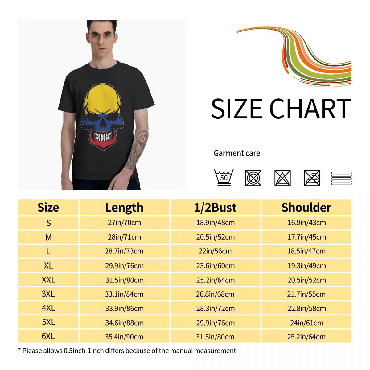 

Men T-shirt Colombia Flag Skull Clothes Printing T Shirt Men Women 100% cotton O-Neck Tee Tshirt For Fans