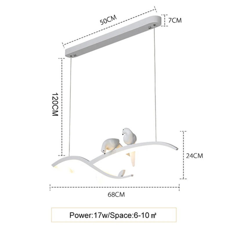 

LED White Bird Pendant Lighting Living Room Bedroom Decoration Hanging lamp 90-260V Kitchen Restaurant Pendant Lamps Fixtures