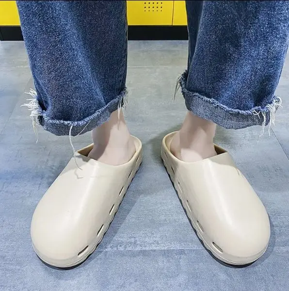 

2021 Men's Shoes Creative Fashion Personality PVC One Hole Wear-resistant Non-slip Holiday Beach Couple Casual Sandals 3KC270