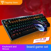 gaming mechanical keyboard mouse sets 87key ruus wired keyboard anti ghosting rgb mix backlit led usb for gamer pc laptop