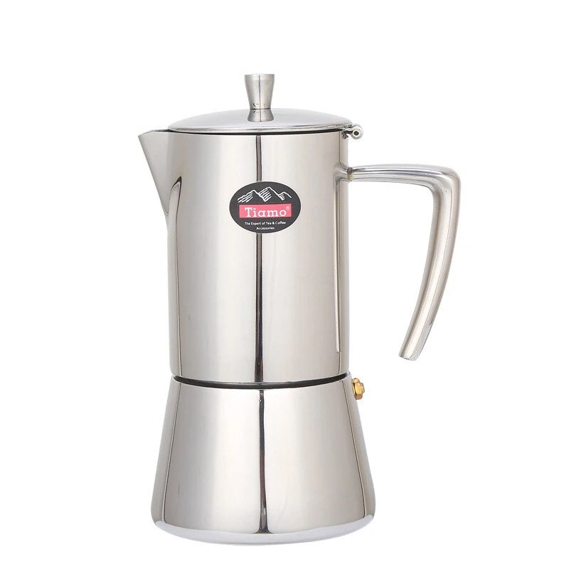 200ML Кофеварка expresso, 4/6 чашек, 304 нержавеющая сталь, Кофеварка Moka, чайник, плита, топ, Гейзер, Кофеварка - Цвет: 200ML