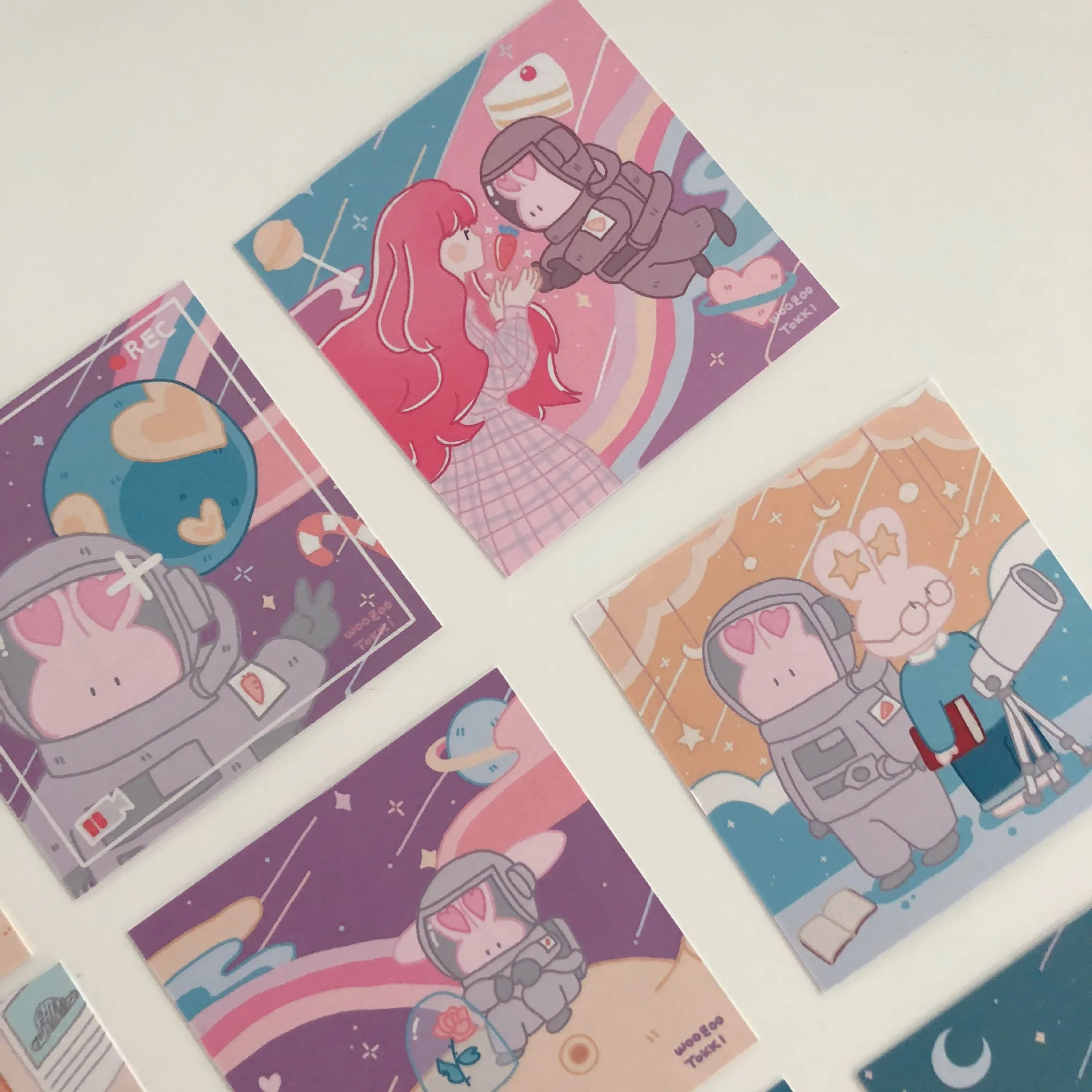 9 листов декоративные открытки с изображением симпатичного астронавта и