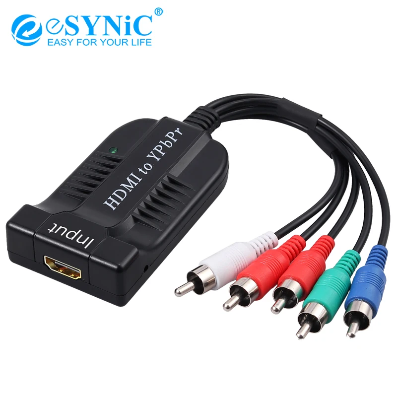 ESYNiC HDMI конвертер YPbPr к 1080P Компонентный видео мужской с R/L аудио выход для ноутбука