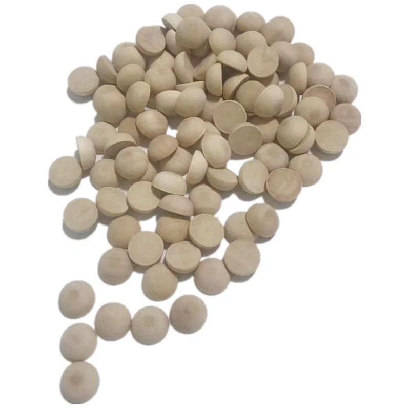 

50pcs 15mm Half Wooden Balls Unfinished Split Natural Wood Beads for Craft Paint, DIY Projects, Ornament Crafts Arts Supplies
