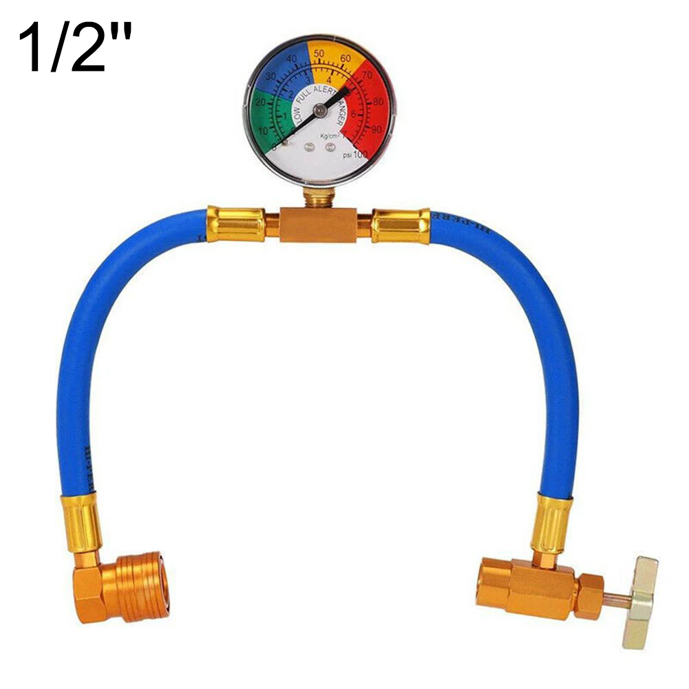 Автомобильный Кондиционер AC R134A шланг для перезарядки хладагента с манометром