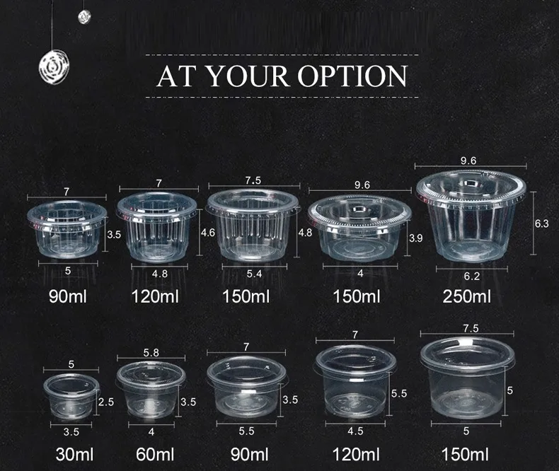 50 компл Одноразовая чашка пудинга Пластик машина по изготовлению крышек силиконовая миска для десерта йогурт маленькую коробочку дома вечерние свадебные выпечки сливы 3/4/5/8/10 унций
