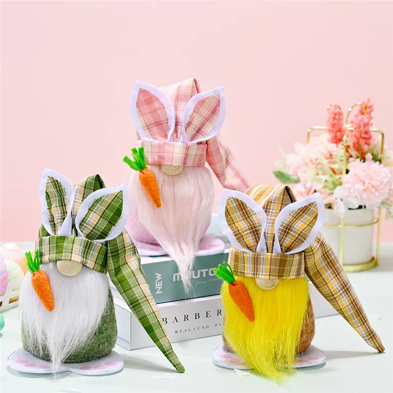 

Easter Faceless Gnome Bunny Rabbit Doll Easter Decorations for Home Spring Easter Ornaments Desktop Party Supplies Kids Gifts