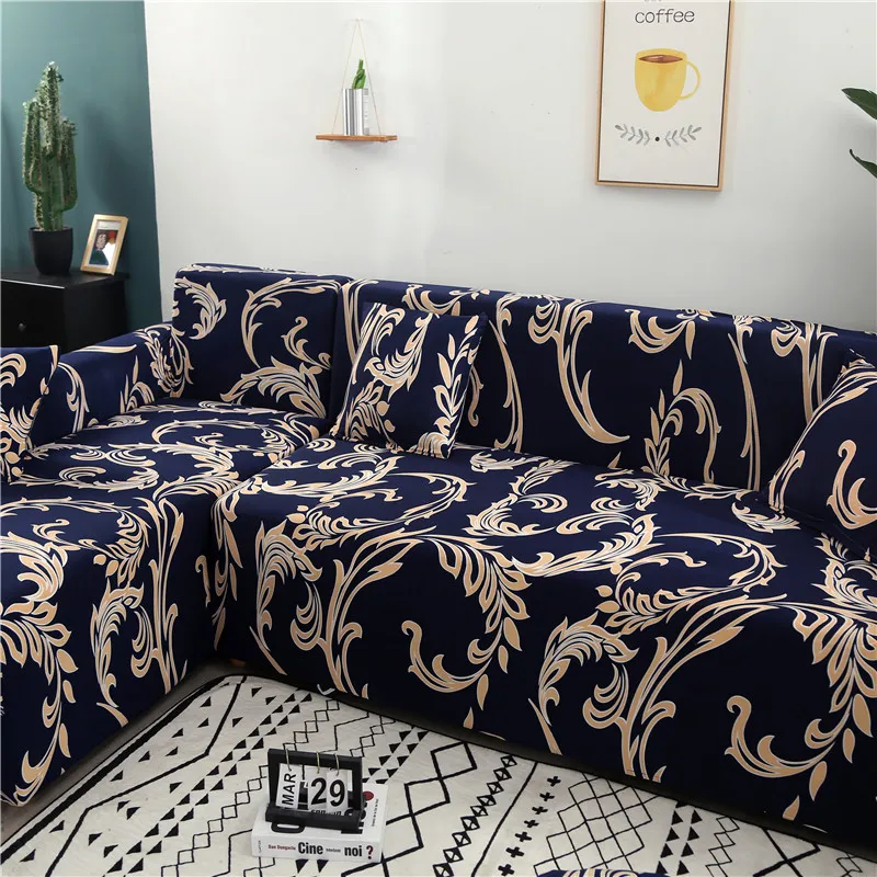 L образные Угловые чехлы для диванов с принтом эластичные секционные Чехлы
