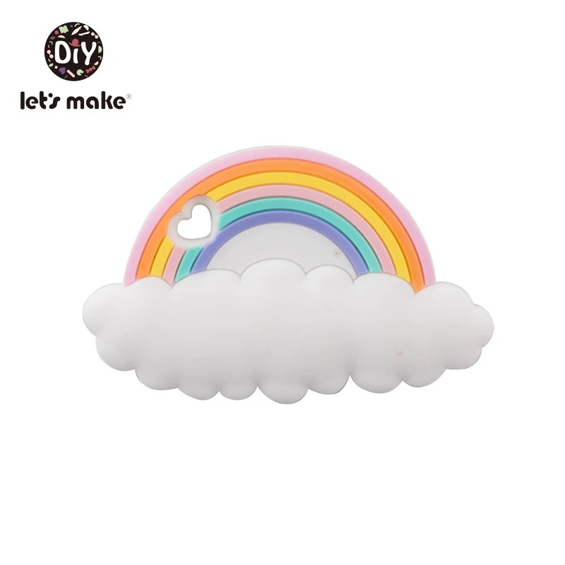 

BPA Free Silicone Teethers Food Grade Tiny Rod DIY Teething Necklace Baby Shower Gifts Cartoon Animals Teether Let's Make 1pc